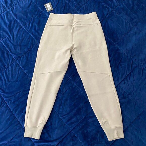 Stone Beige Casual Lounge Sweatpants Ribbed Hem with Light Lime Green Drawstring - Picture 6 of 6